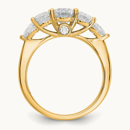 5 Stone Band, 2.00 ct tw Lab-Grown Diamond — 14K Yellow Gold