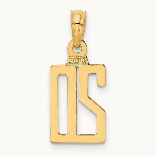 Polished Number 20 Pendant, 14K