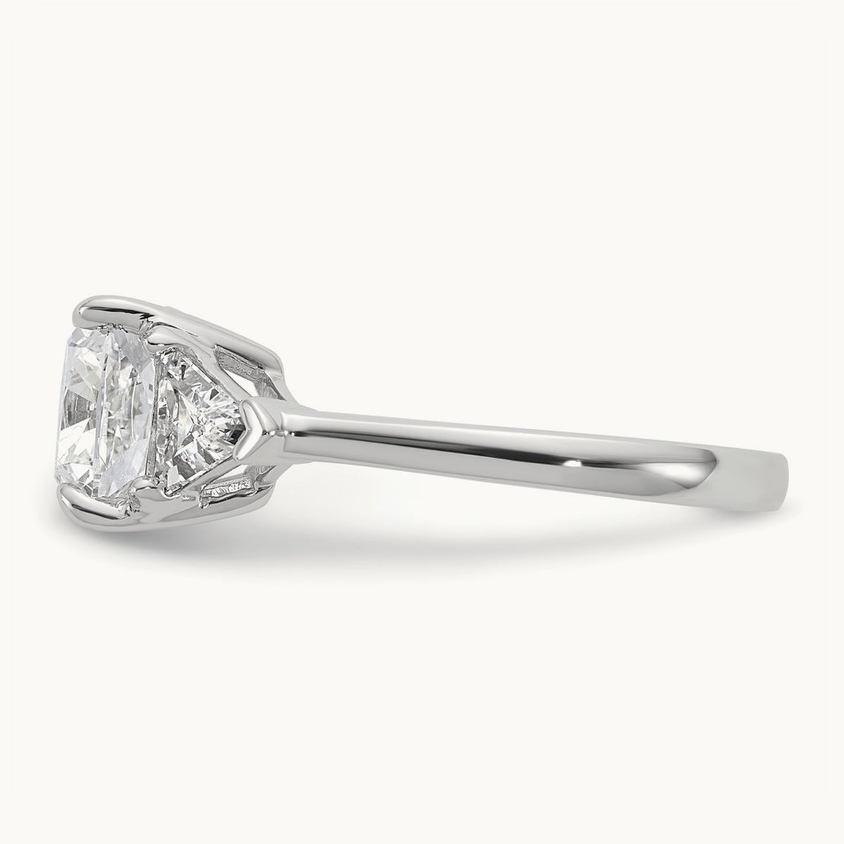 Triangle Cushion Semi-Mount Engagement Ring, 0.50-1.00 ct tw Lab-Grown Diamond — 1 ct, 14K White Gold