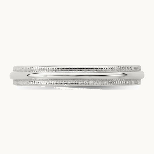 Sterling Silver 3mm Half Round Milgrain Band