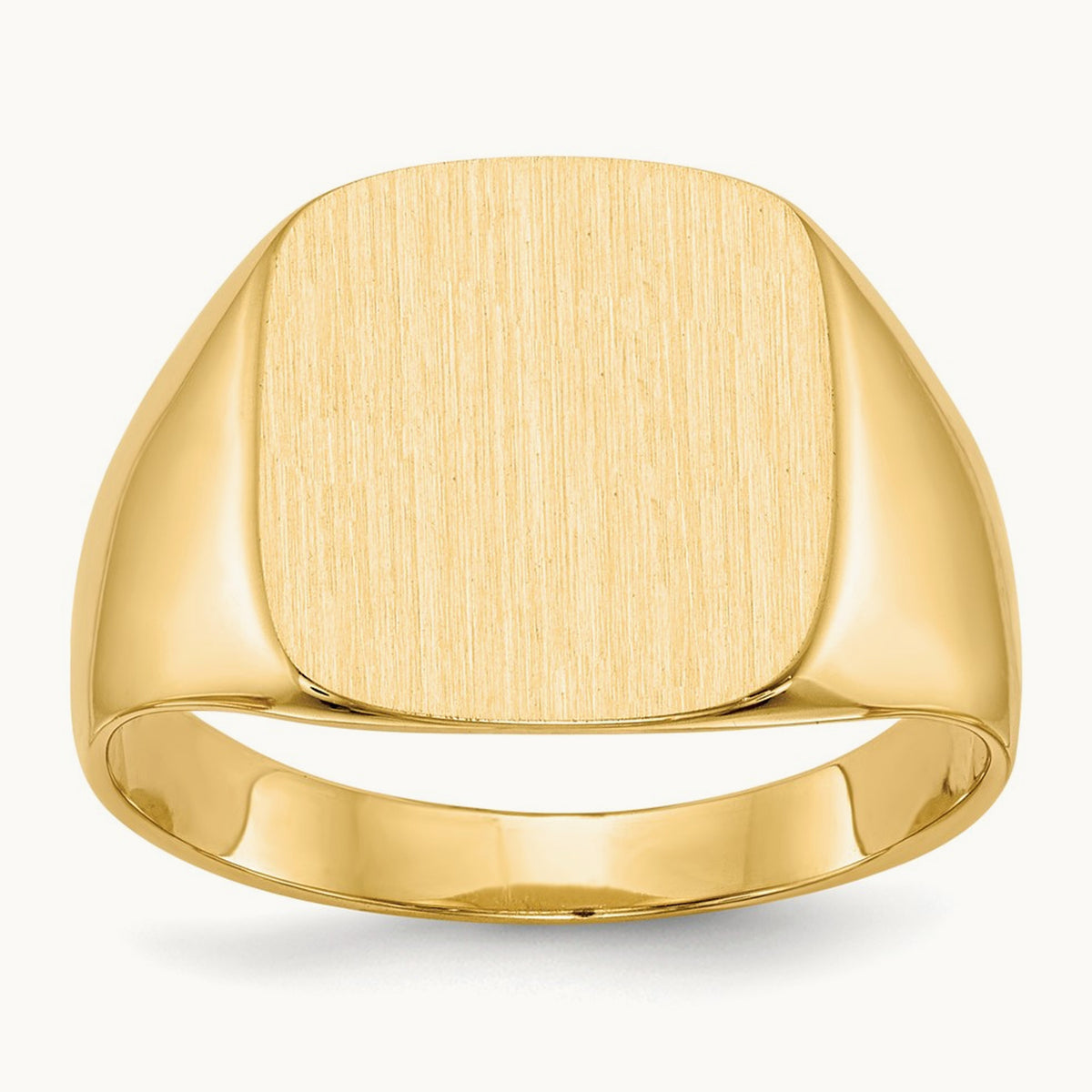 13.5x15. Closed Back Mens Signet Ring, 0mm, 14K