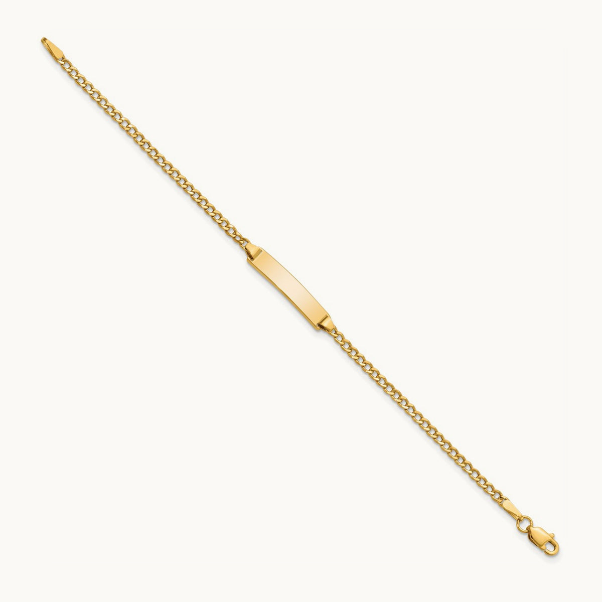 Semi-Solid Polished Cuban ID Bracelet — 6mm