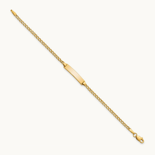 Semi-Solid Polished Cuban ID Bracelet — 6mm