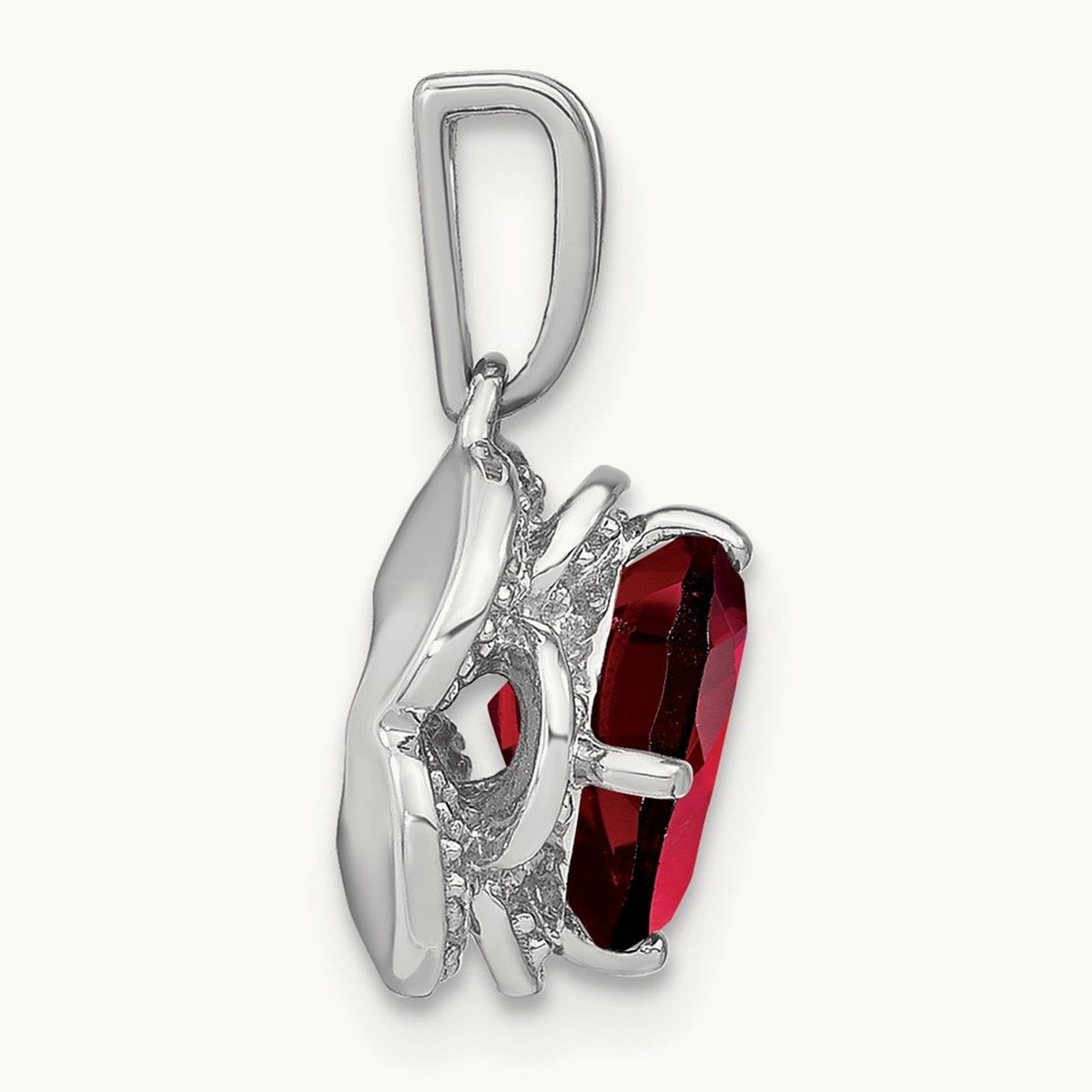 Cushion Garnet and Diamond Pendant — photo set