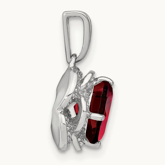 Cushion Garnet and Diamond Pendant — photo set