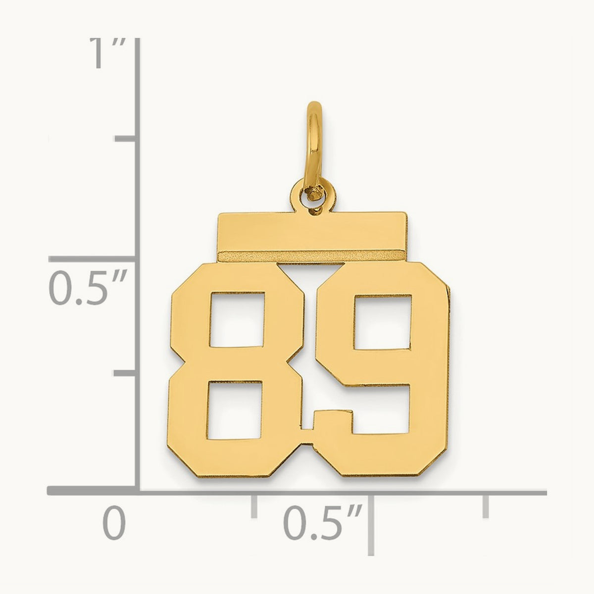 Small Polished Number 89 Charm, 14K