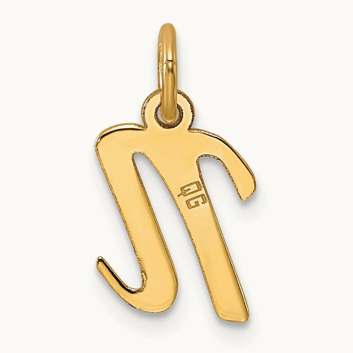 Small Script Letter N Initial Charm, 14K