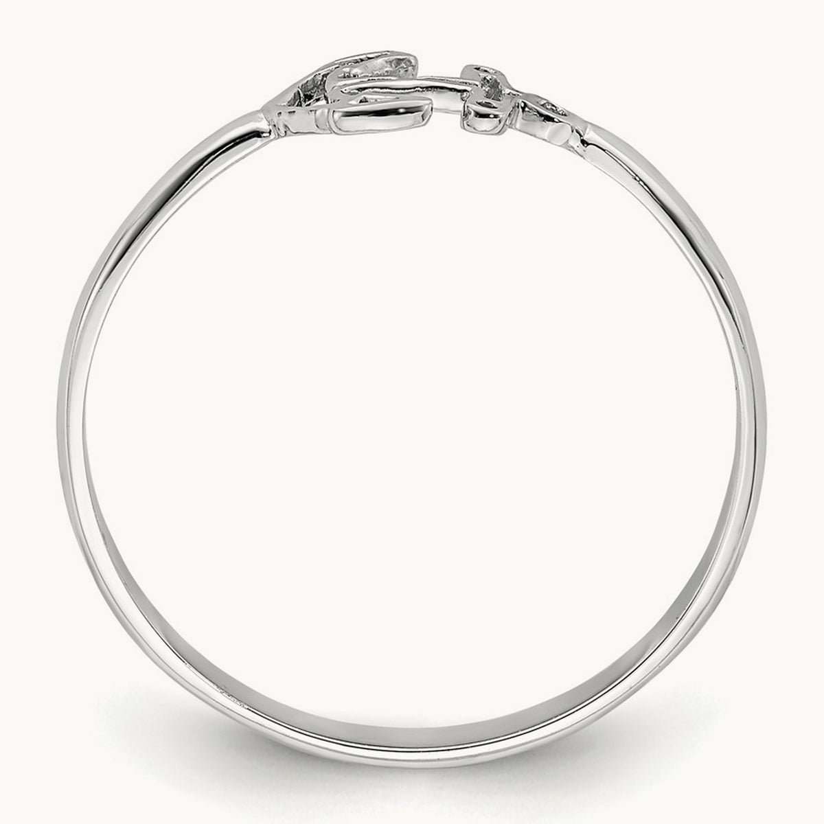Polished Anchor Ring — 14K White Gold