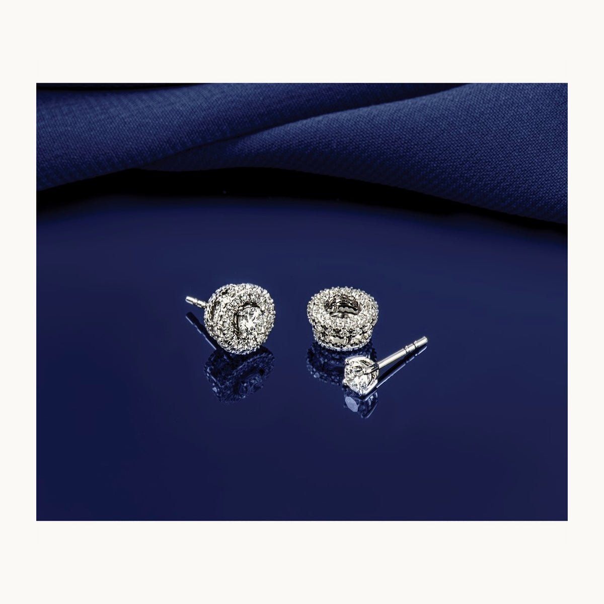Round Lightweight Earrings, 0.25-6.00 ct tw Lab-Grown Diamond — 1 ct, 14K White Gold