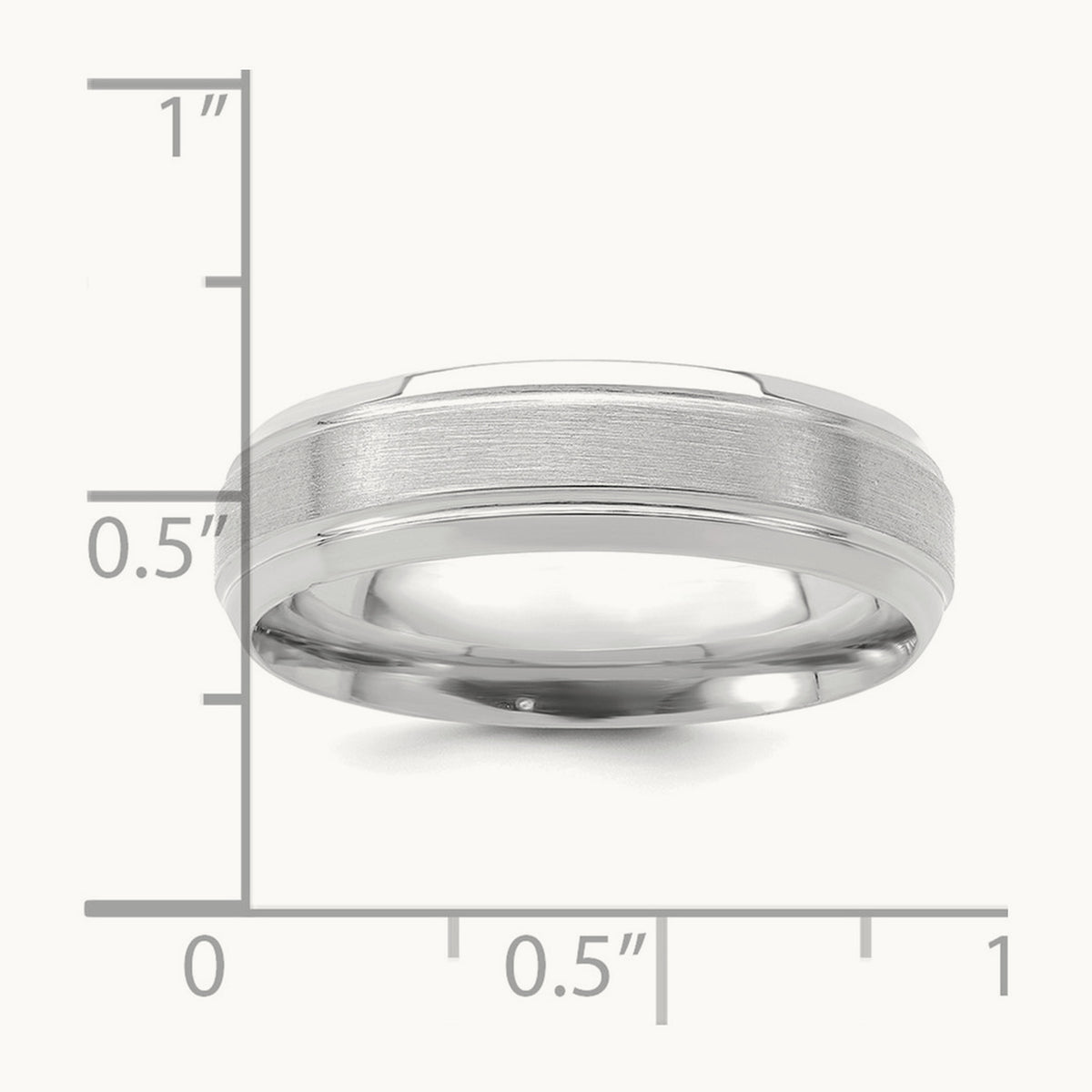 Standard Comfort Fit Brush Satin Fancy Band, 14K White Gold