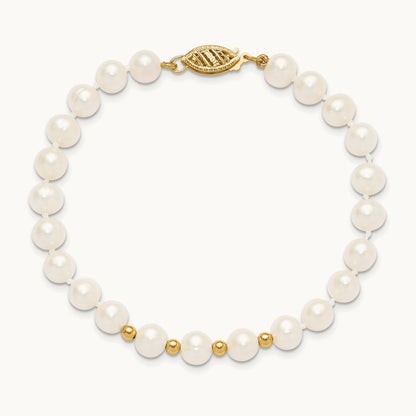 6- White FW Cultured Pearl 18in. Necklace 7.25 Bracelet Earring Set, 7mm, 14K