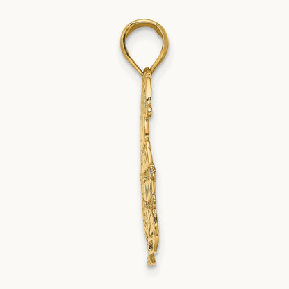 Polished Christmas Tree and Santa Charm, 14K