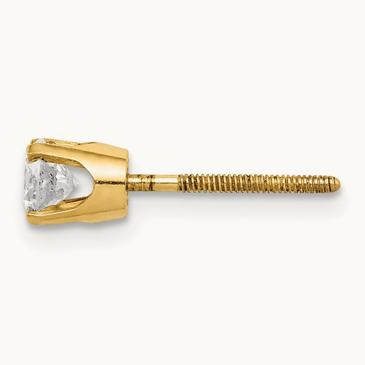 Single Stud Diamond Earring — 6mm, 0.37 ct
