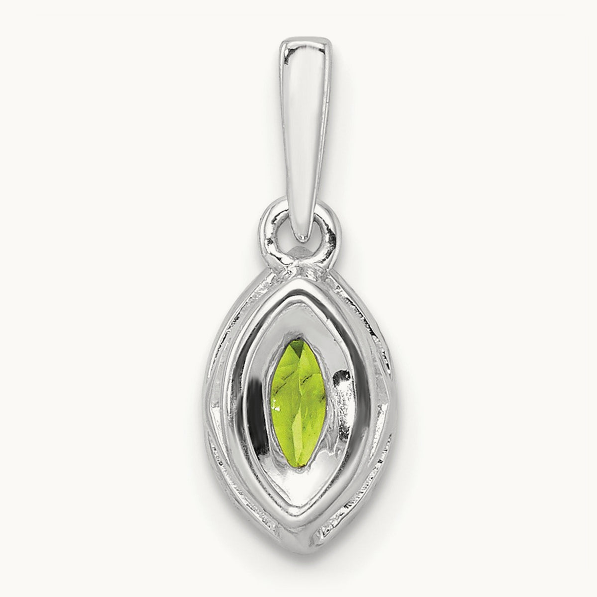 Peridot August Birthstone Pendant, 0.10 ct tw Lab-Grown Diamond