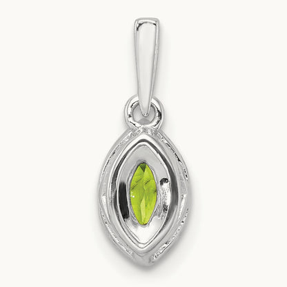 Peridot August Birthstone Pendant, 0.10 ct tw Lab-Grown Diamond