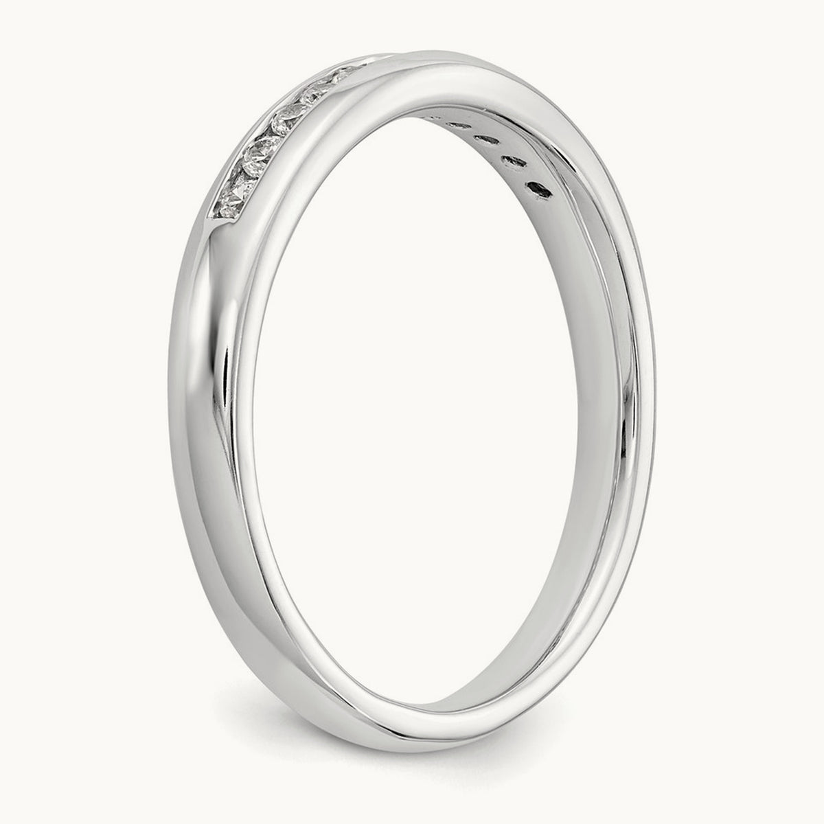 11-Stone Diamond Channel Band, 14K White Gold