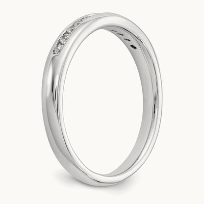 11-Stone Diamond Channel Band, 14K White Gold