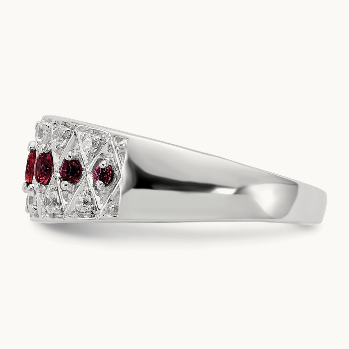 Created Ruby Fancy Ring, 0.20 ct tw Lab-Grown Diamond