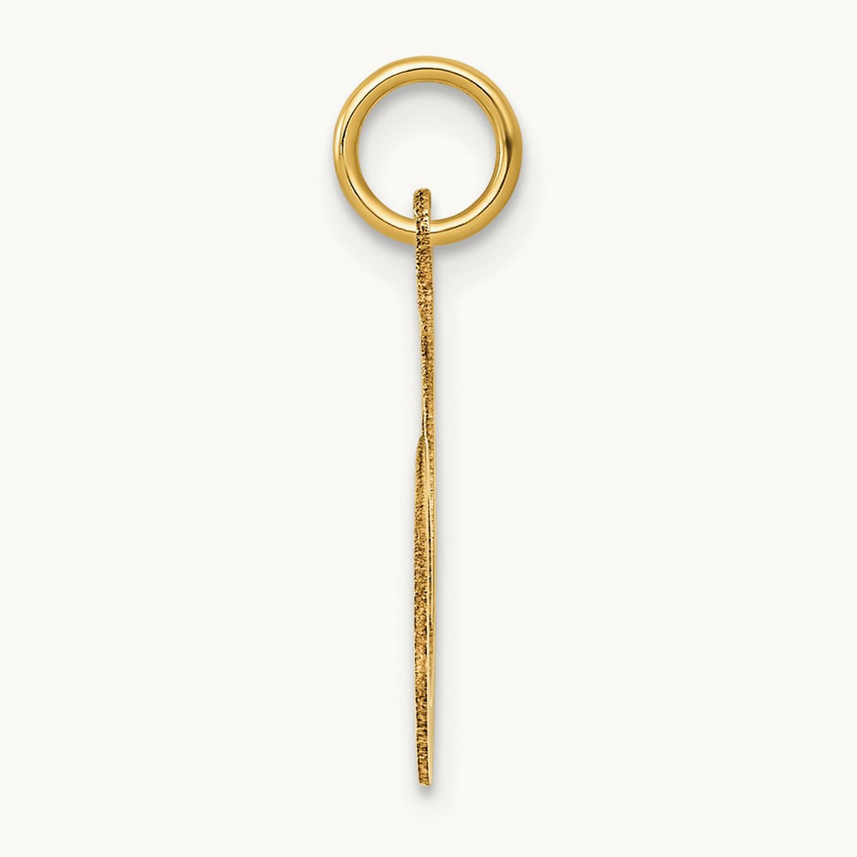 Medium Fancy Script Initial Charm — 14K Yellow Gold, M