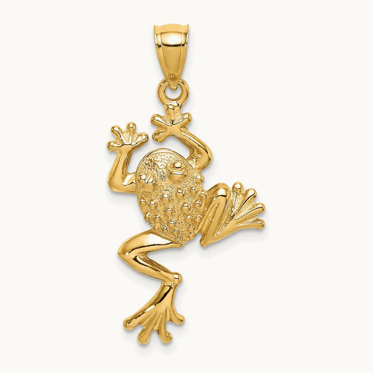 Frog w/ Textured Back Charm, 14K