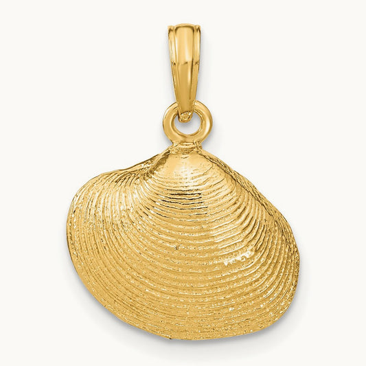 Medium Clam Shell Pendant — 14K Yellow Gold
