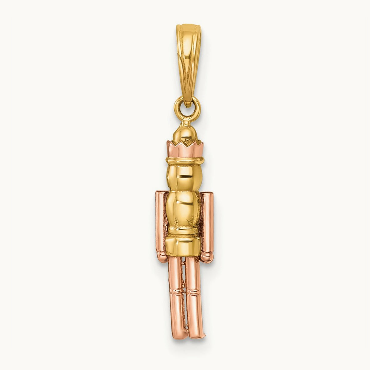 plating Polished Nut Cracker Charm, 14K with Rose
