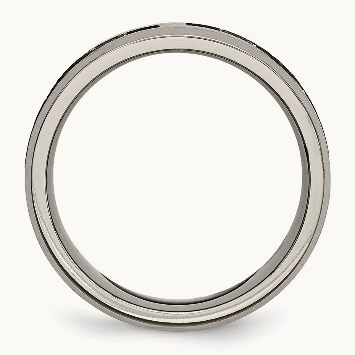 Brushed/Polished Claddagh Laser Design Beveled Edge Band — photo set (2)