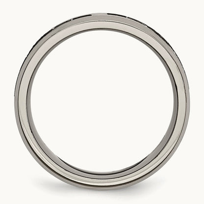 Brushed/Polished Claddagh Laser Design Beveled Edge Band — photo set