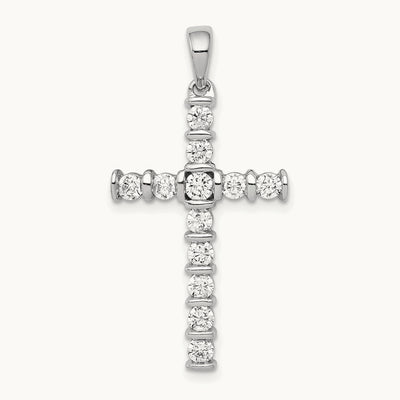 AA 3/4ct. Diamond Latin Cross Pendant, 14K White Gold