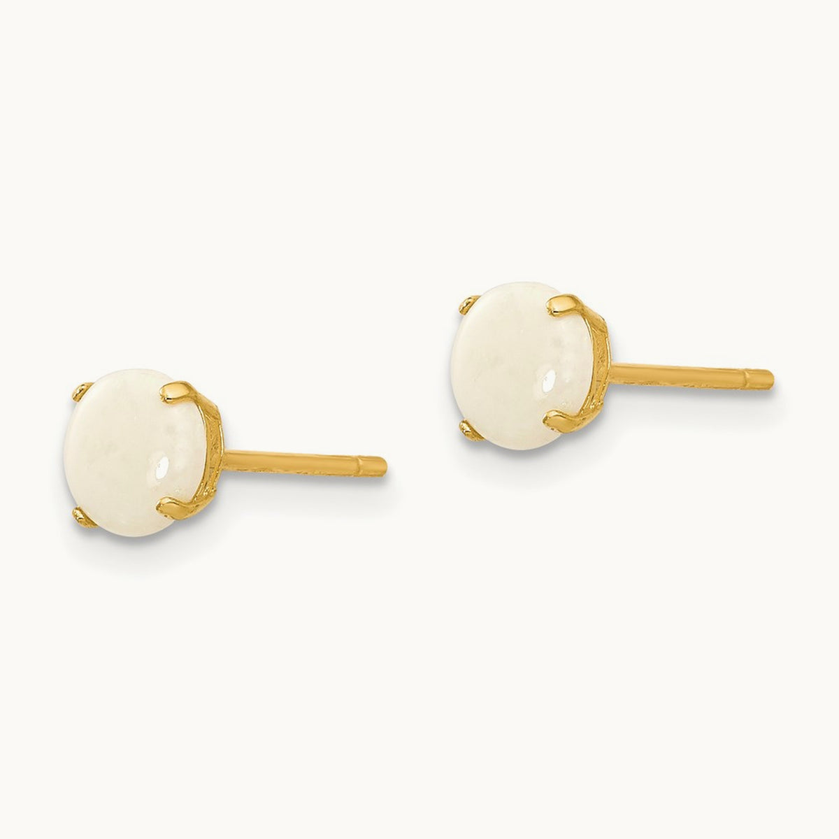 Madi K Round Opal Post Earrings, 5mm, 14K