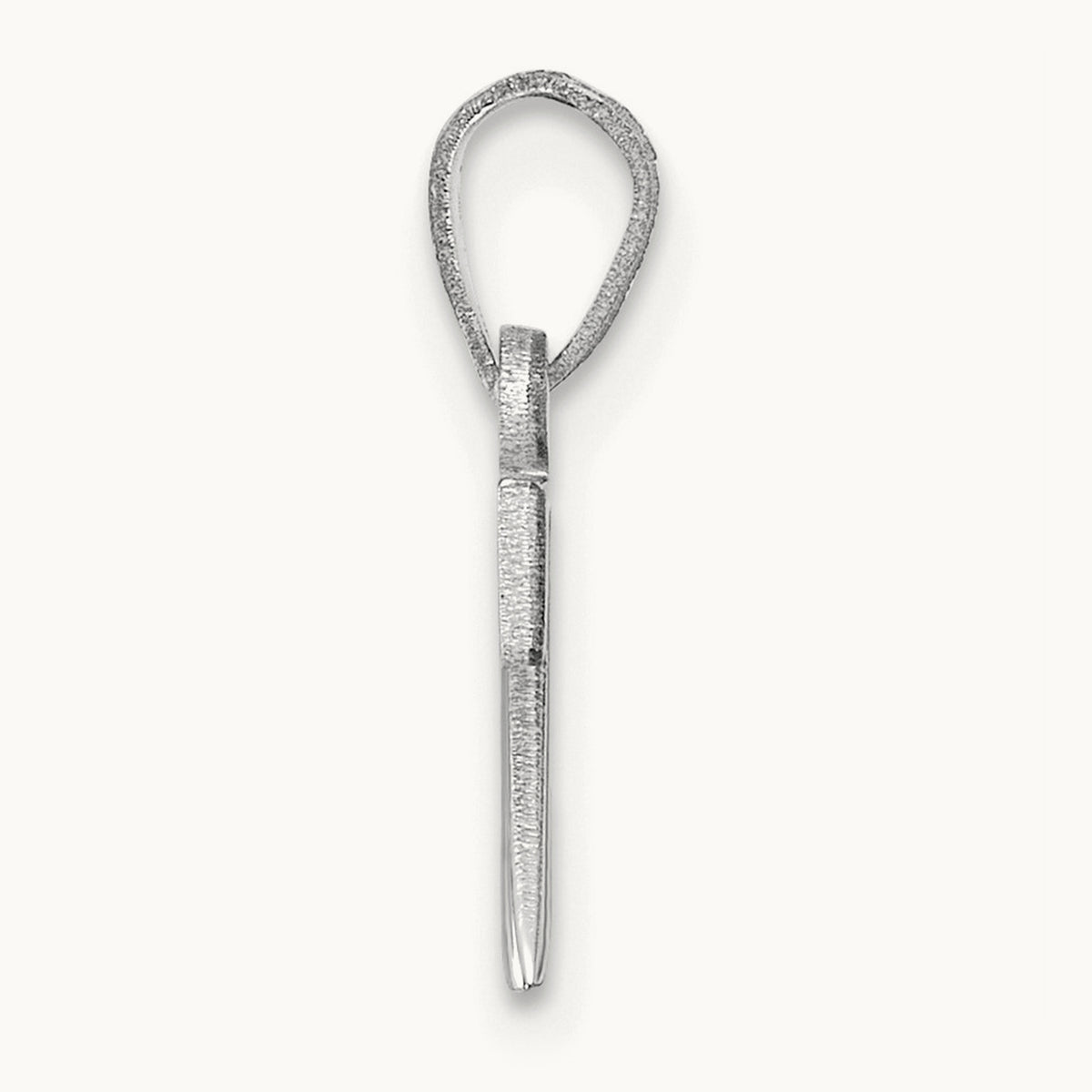 Polished Block Initial Pendant — 14K White Gold, Y