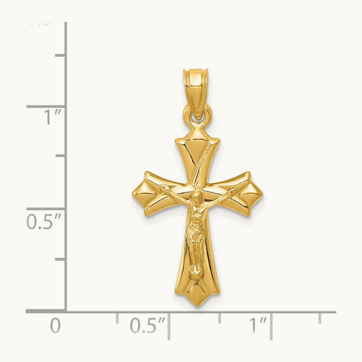 Reversible Crucifix Pendant — 14K Yellow Gold, 30mm