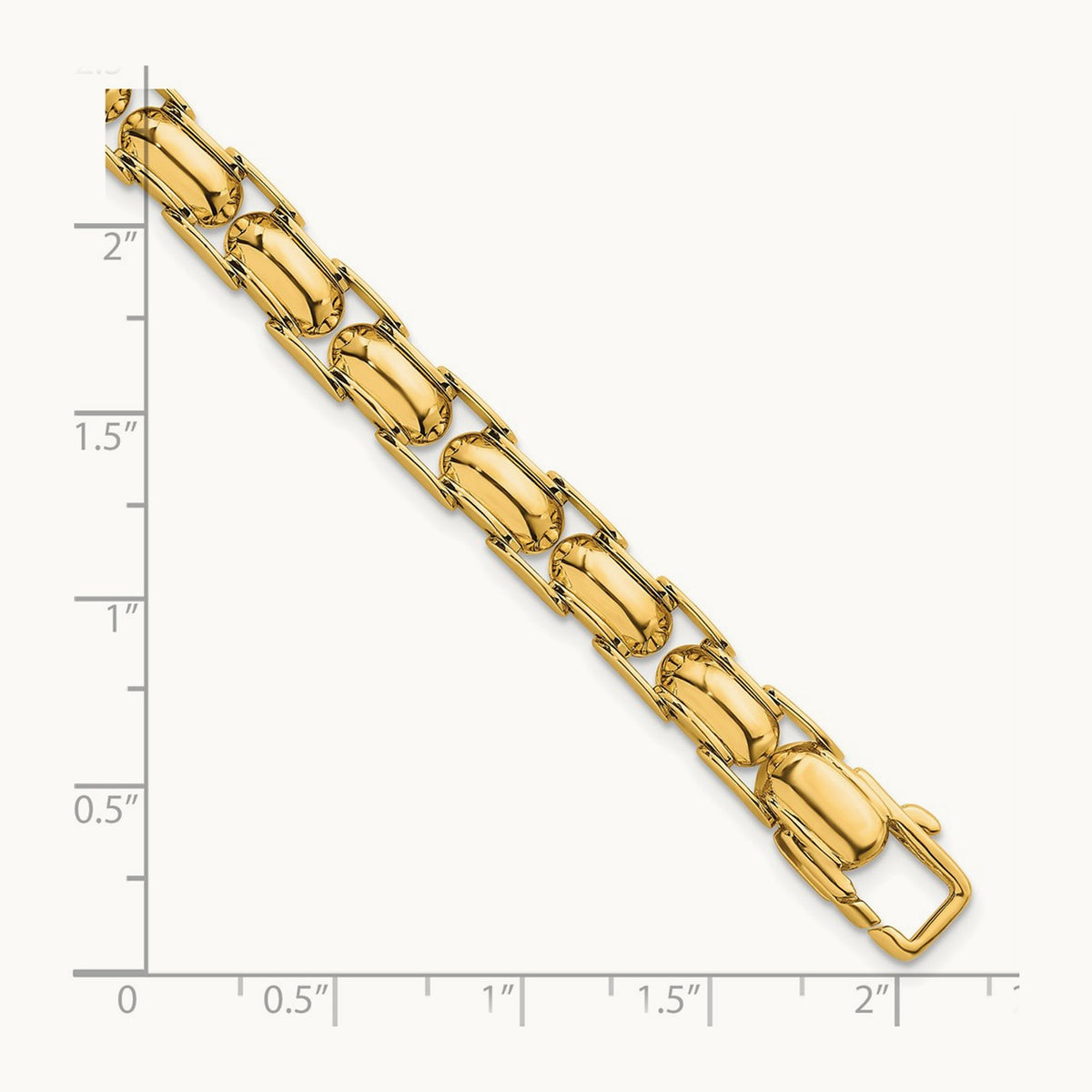 Polished Fancy Link Bracelet, 14K