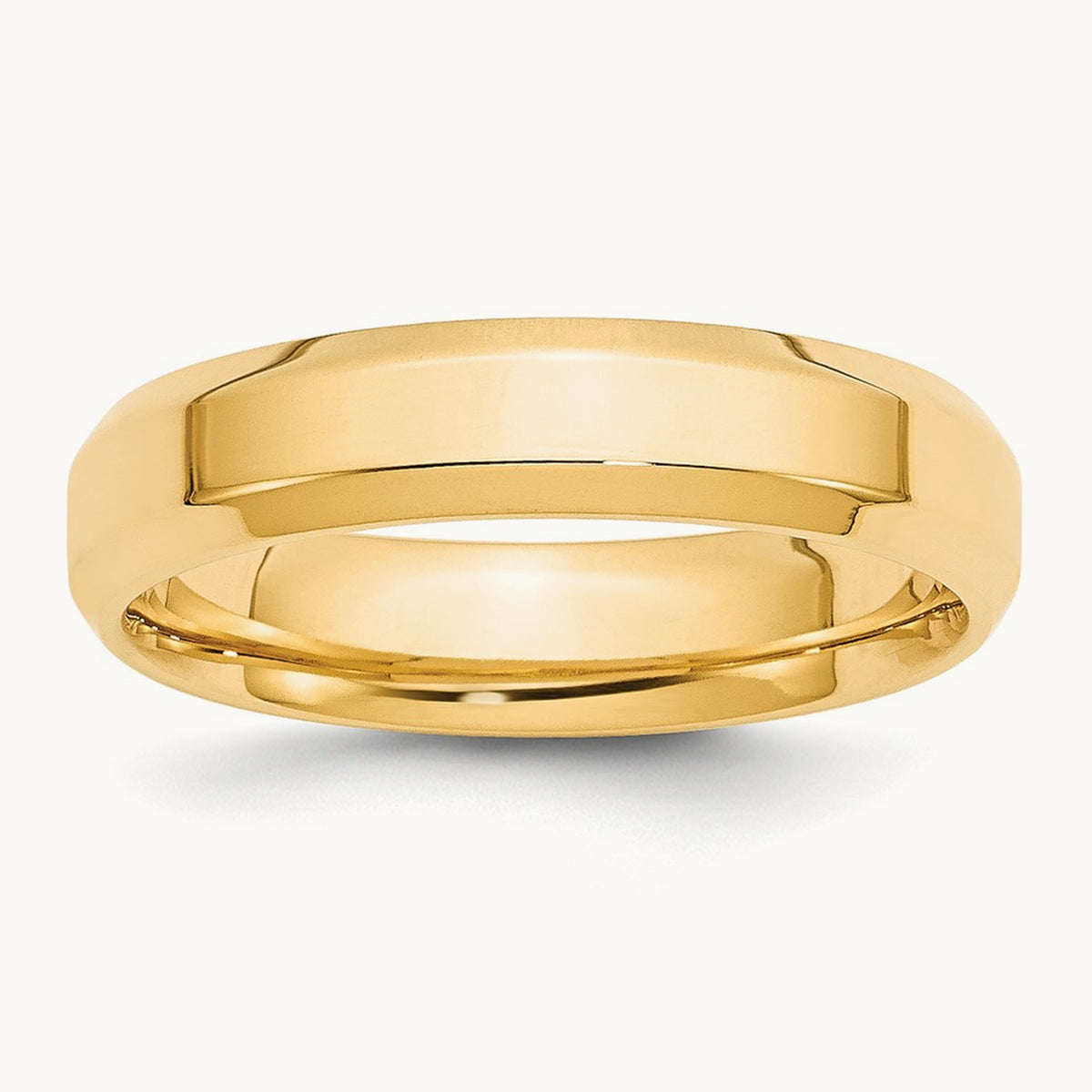 Bevel Edge Comfort Fit Band — 14K Yellow Gold, 5mm