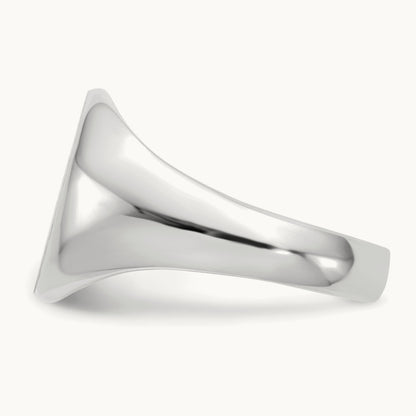 11.0x13. Open Back Signet Ring, 0mm, 14K White Gold