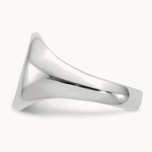 11.0x13. Open Back Signet Ring, 0mm, 14K White Gold