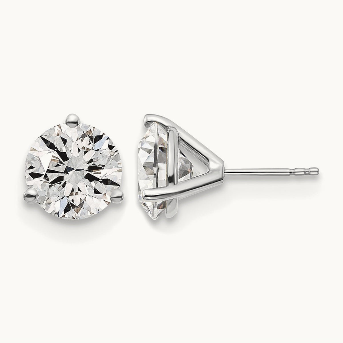 Round Stud Earrings, 0.10-6.00 ct tw Lab-Grown Diamond