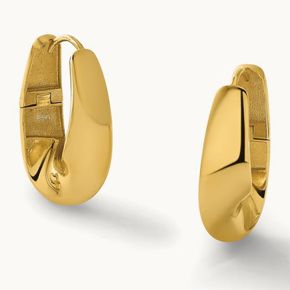 Polished Fancy Hinged Hoop Earrings, 10K — Leslie's