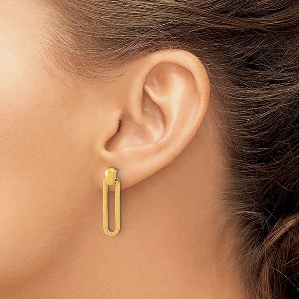 Polished Link Dangle Post Earrings — Leslie's — photo set