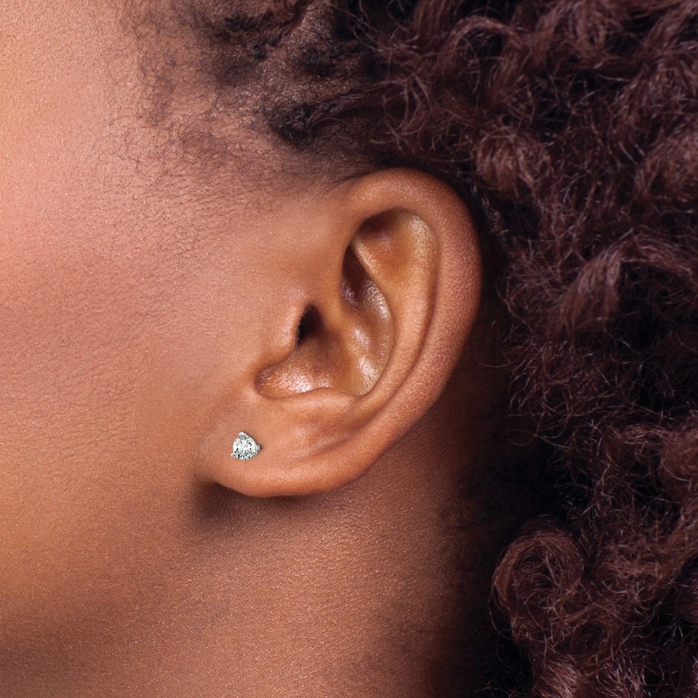 Round Stud Earrings, 0.10-6.00 ct tw Lab-Grown Diamond — 1/4 ct, 14K White Gold