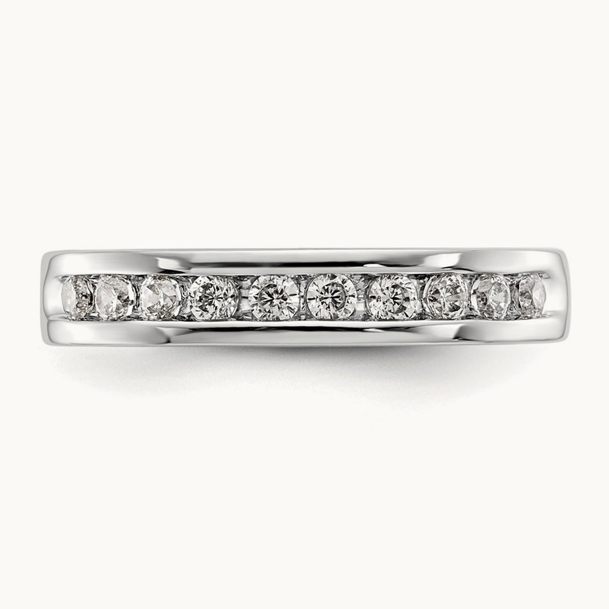 10-Stone Diamond Channel Band, 14K White Gold