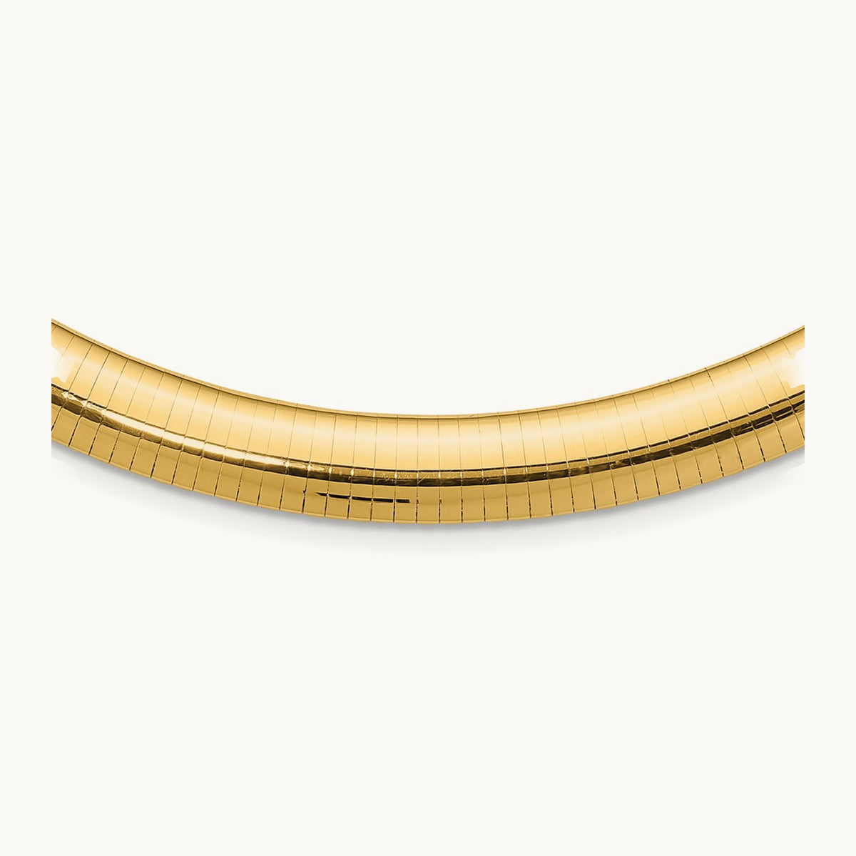 Domed Omega Necklace — 14K Yellow Gold, 18mm, 10mm