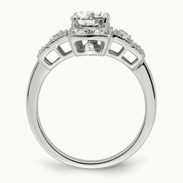 Art Deco .65ct Round Ctr Dia Semi-mount Engagement Ring, 14K White Gold