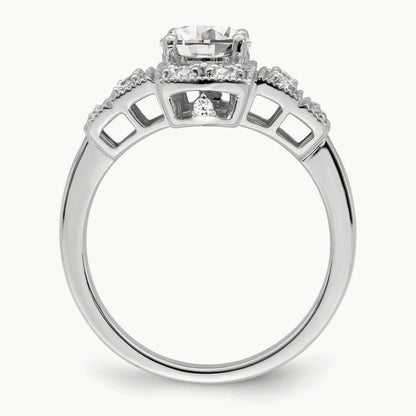 Art Deco .65ct Round Ctr Dia Semi-mount Engagement Ring, 14K White Gold