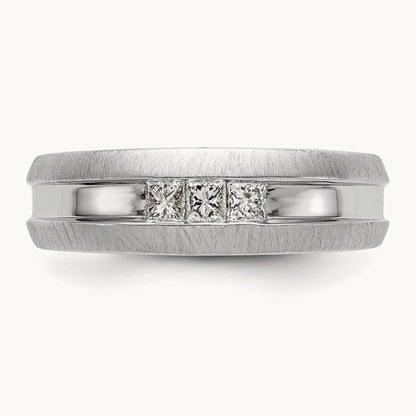 Diamond Men's Band, 14K White Gold