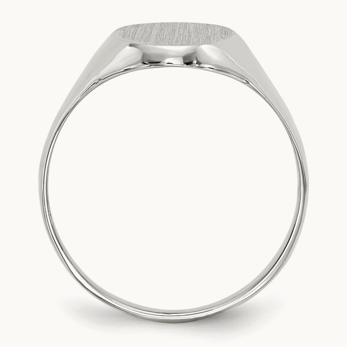 9.0x14. Closed Back Signet Ring, 0mm, 14K White Gold
