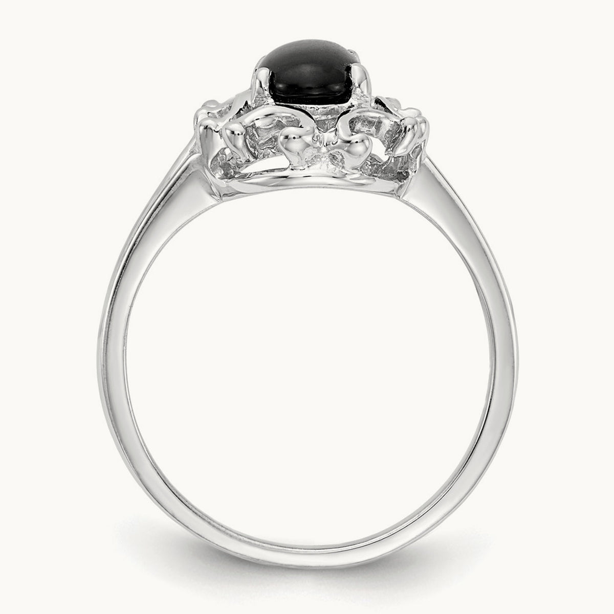 Onyx Ring, 14K White Gold