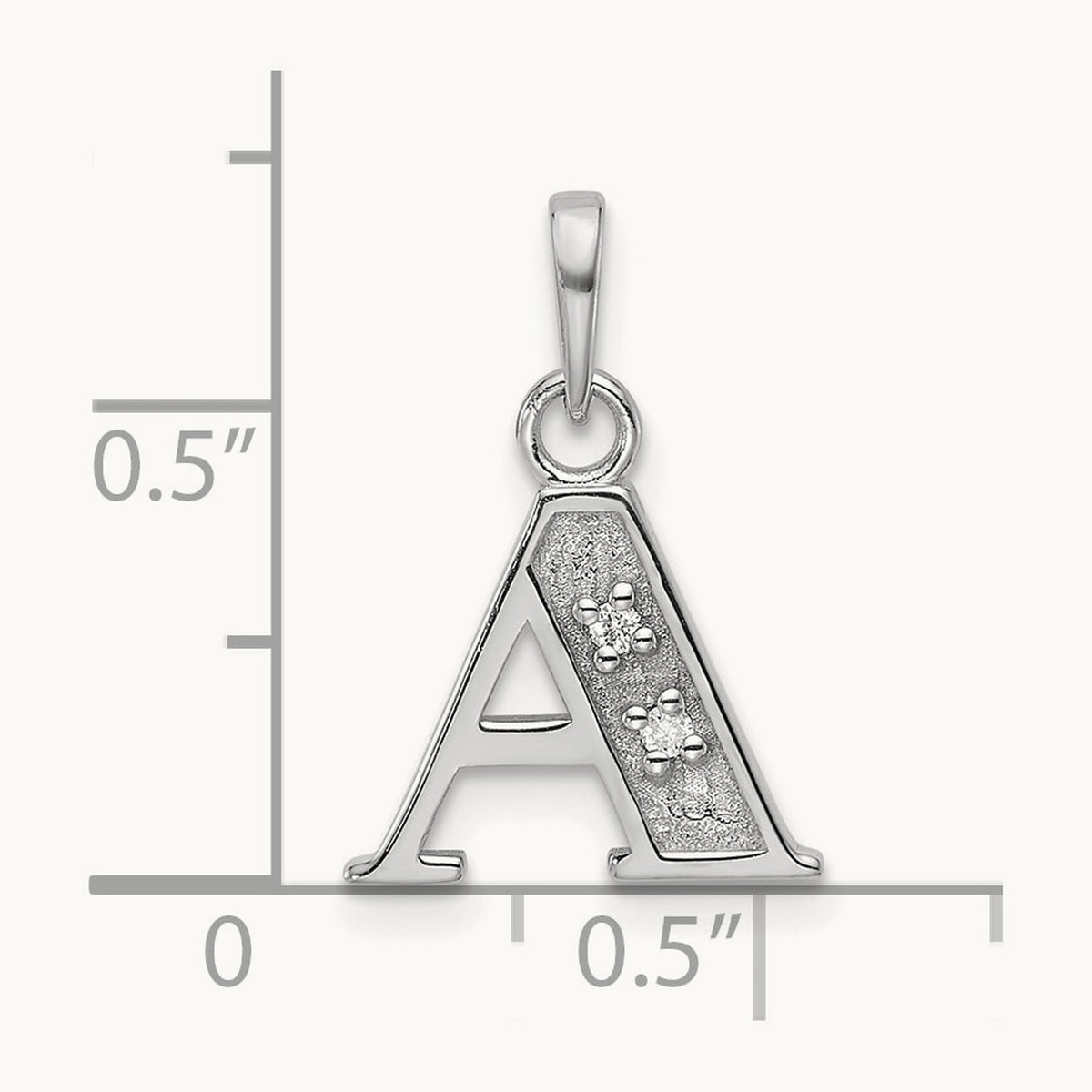 Diamond Letter A Initial Pendant, 14K White Gold