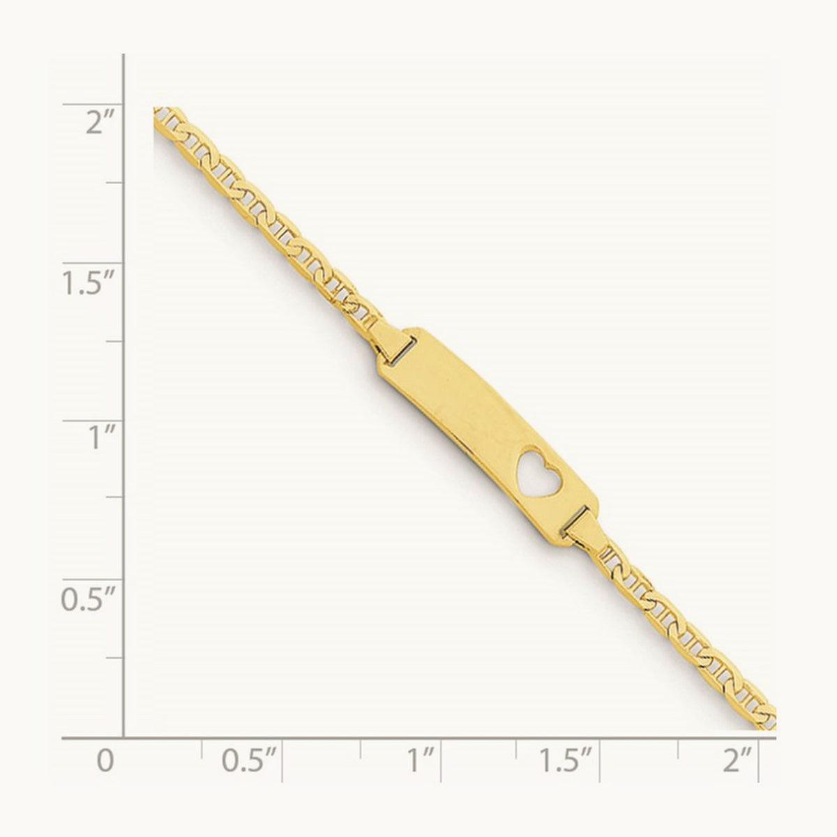 Cut-out Heart Anchor Link ID Bracelet — 5.5mm