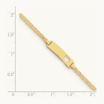 Cut-out Heart Anchor Link ID Bracelet — 5.5mm